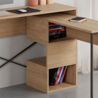 Γραφείο εργασίας πολυμορφικό Badau Megapap χρώμα sapphire oak 110x37,2x77εκ.