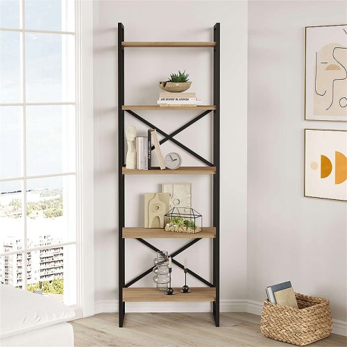 GP037-02251-1 Βιβλιοθήκη Dusan Megapap χρώμα sepet oak 58x30x175εκ.