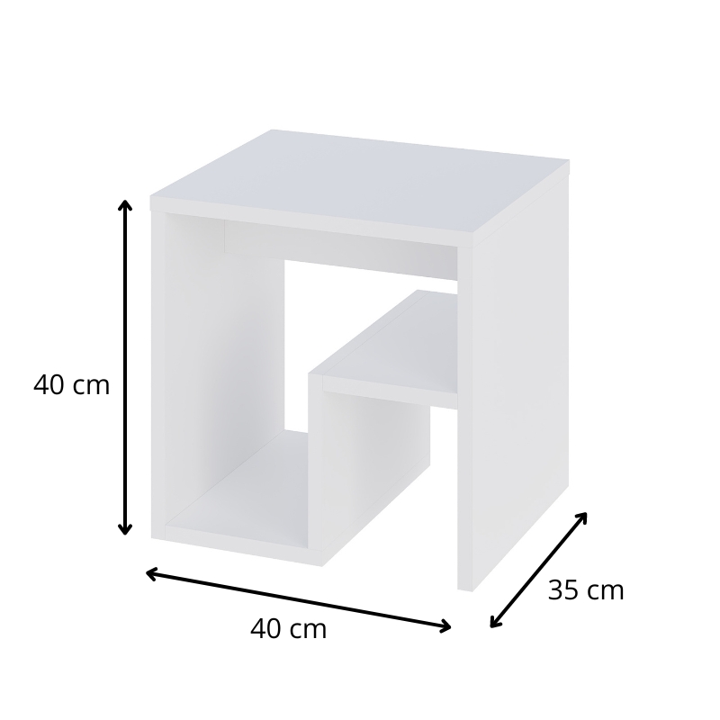 Τραπεζάκι βοηθητικό - Κομοδίνο Bon Megapap χρώμα sapphire oak 40x35x40εκ.