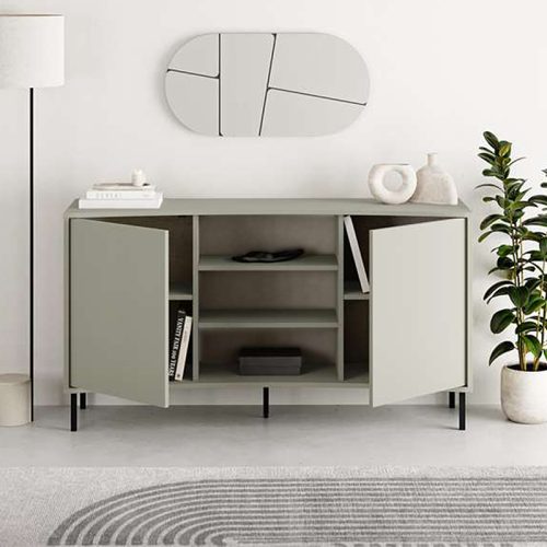 Μπουφές Frem Megapap χρώμα ash green 150x40x81εκ.