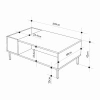 Τραπεζάκι σαλονιού Vena Megapap χρώμα ash green 100x60x42εκ.