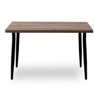 Τραπέζι Levico Megapap Mdf - μεταλλικό χρώμα καπνιστή καρυδιά 120x70x75εκ.