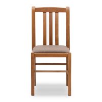 Καρέκλα τραπεζαρίας Derry Megapap από μασίφ ξύλο οξιάς χρώμα καρυδί 42x42x90εκ.