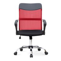 Καρέκλα γραφείου Franco Megapap με ύφασμα Mesh χρώμα κόκκινο - μαύρο 59x57x95/105εκ.