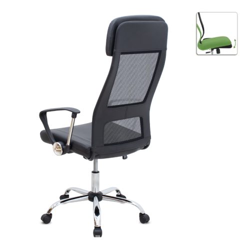 GP040-00141-1 Καρέκλα γραφείου Ovis Megapap με τεχνόδερμα και ύφασμα Mesh χρώμα μαύρο 63x63x119/129εκ.