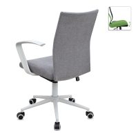 Καρέκλα γραφείου Berlin Megapap υφασμάτινη χρώμα γκρι - λευκό 64x63x89/96εκ.
