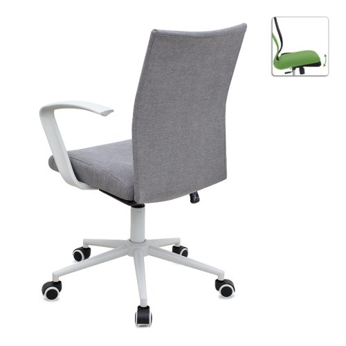 GP040-00151-1 Καρέκλα γραφείου Berlin Megapap υφασμάτινη χρώμα γκρι - λευκό 64x63x89/96εκ.