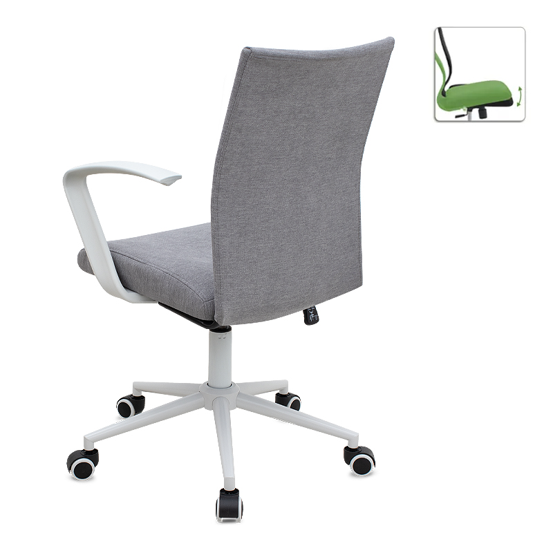 Καρέκλα γραφείου Berlin Megapap υφασμάτινη χρώμα γκρι - λευκό 64x63x89/96εκ.