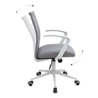 Καρέκλα γραφείου Berlin Megapap υφασμάτινη χρώμα γκρι - λευκό 64x63x89/96εκ.