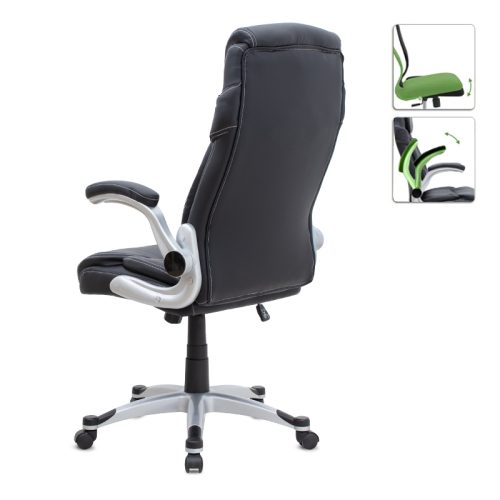 GP040-00161-1 Καρέκλα γραφείου διευθυντική Gustavo Megapap από τεχνόδερμα χρώμα μαύρο 69x65x116/126εκ.