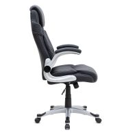 Καρέκλα γραφείου διευθυντική Gustavo Megapap από τεχνόδερμα χρώμα μαύρο 69x65x116/126εκ.