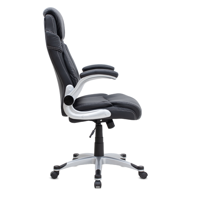 Καρέκλα γραφείου διευθυντική Gustavo Megapap από τεχνόδερμα χρώμα μαύρο 69x65x116/126εκ.