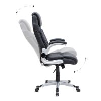 Καρέκλα γραφείου διευθυντική Gustavo Megapap από τεχνόδερμα χρώμα μαύρο 69x65x116/126εκ.