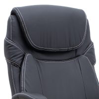 Καρέκλα γραφείου διευθυντική Gustavo Megapap από τεχνόδερμα χρώμα μαύρο 69x65x116/126εκ.