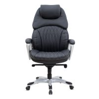 Καρέκλα γραφείου διευθυντική Duke Megapap από τεχνόδερμα χρώμα μαύρο 72x70x120/125εκ.