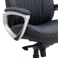 Καρέκλα γραφείου διευθυντική Duke Megapap από τεχνόδερμα χρώμα μαύρο 72x70x120/125εκ.