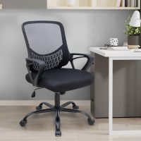 Καρέκλα γραφείου Freda Megapap με ύφασμα Mesh χρώμα μαύρο 65x65x90/100εκ.