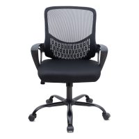 Καρέκλα γραφείου Freda Megapap με ύφασμα Mesh χρώμα μαύρο 65x65x90/100εκ.