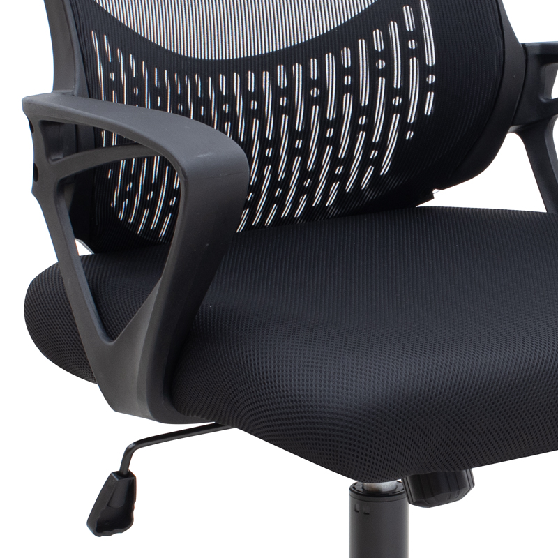 Καρέκλα γραφείου Freda Megapap με ύφασμα Mesh χρώμα μαύρο 65x65x90/100εκ.