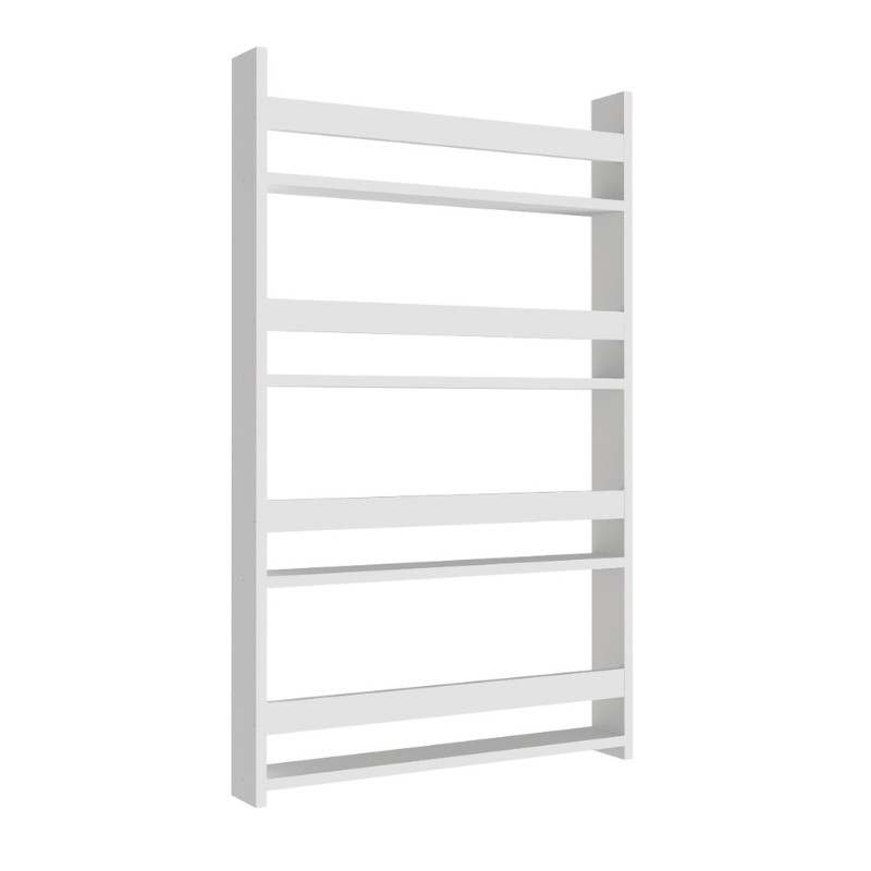 Επιτοίχια βιβλιοθήκη - ραφιέρα Montessori Megapap χρώμα λευκό 74x10x120εκ.