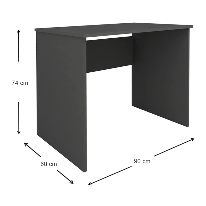 Γραφείο εργασίας Kalen Megapap χρώμα ανθρακί 90x60x74εκ.