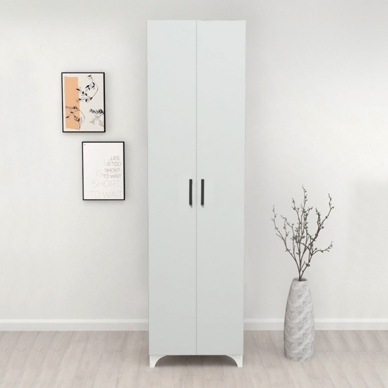 Ντουλάπα - Παπουτσοθήκη Lilly Megapap χρώμα λευκό 49x32x178εκ.