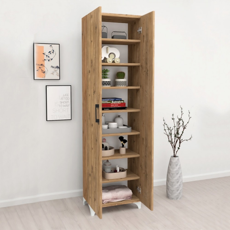 GP041-00152-2 Ντουλάπα - Παπουτσοθήκη Lilly Megapap χρώμα pine oak 49x32x178εκ.