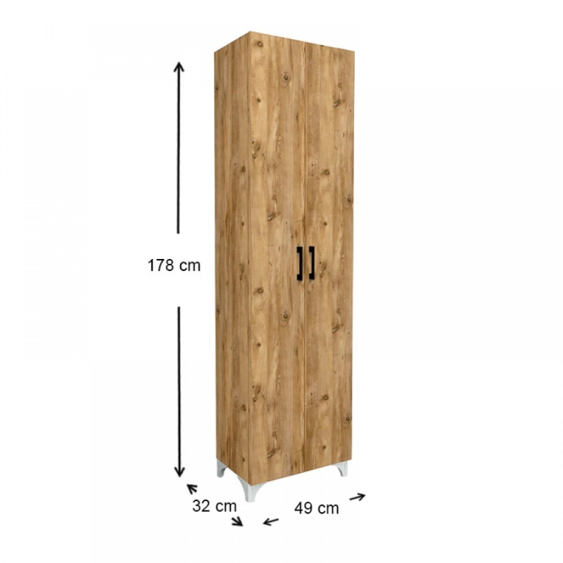 GP041-00152-5 Ντουλάπα - Παπουτσοθήκη Lilly Megapap χρώμα pine oak 49x32x178εκ.