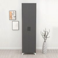 GP041-00153-3 Ντουλάπα - Παπουτσοθήκη Lilly Megapap χρώμα ανθρακί 49x32x178εκ.