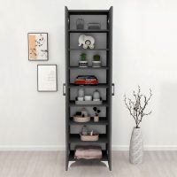 GP041-00153-4 Ντουλάπα - Παπουτσοθήκη Lilly Megapap χρώμα ανθρακί 49x32x178εκ.