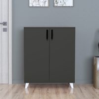 GP041-00173-2 Ντουλάπι κουζίνας/μπάνιου - Παπουτσοθήκη Lilly Megapap χρώμα ανθρακί 72x32,5x88εκ.