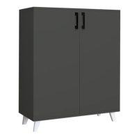 GP041-00173-4 Ντουλάπι κουζίνας/μπάνιου - Παπουτσοθήκη Lilly Megapap χρώμα ανθρακί 72x32,5x88εκ.