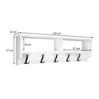 Κρεμάστρα τοίχου Ottila Megapap χρώμα λευκό 120x22x37εκ.