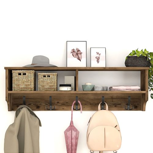 GP041-00263-1 Κρεμάστρα τοίχου Ottila Megapap χρώμα καπνιστή καρυδιά 120x22x37εκ.