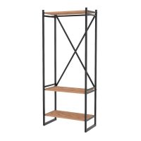 Έπιπλο εισόδου - Κρεμάστρα Zula Megapap μεταλλική - μελαμίνης χρώμα μαύρο - pine oak 66x30x160εκ.