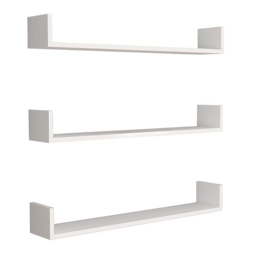 GP041-00281-1 Ραφιέρα τοίχου Tyrion Megapap 3 τεμαχίων χρώμα λευκό 90x15x12εκ.