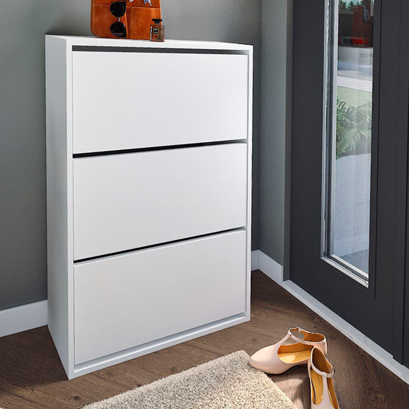 Παπουτσοθήκη Nave Megapap 18 ζευγών χρώμα λευκό 73,6x24x110εκ.