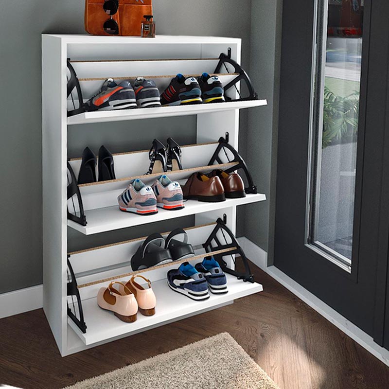 Παπουτσοθήκη Nave Megapap 18 ζευγών χρώμα λευκό 73,6x24x110εκ.