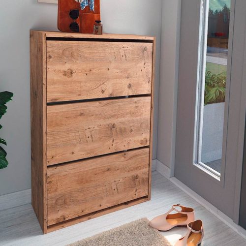 GP041-00292-1 Παπουτσοθήκη Nave Megapap 18 ζευγών χρώμα pine oak 73,6x24x110εκ.