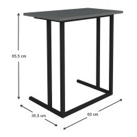 Τραπεζάκι βοηθητικό Jango Megapap μεταλλικό - μελαμίνης χρώμα μαύρο - ανθρακί 60x35,5x65,5εκ.