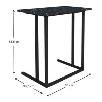 Τραπεζάκι βοηθητικό Jango Megapap μεταλλικό - μελαμίνης χρώμα μαύρο εφέ μαρμάρου 60x35,5x65,5εκ.