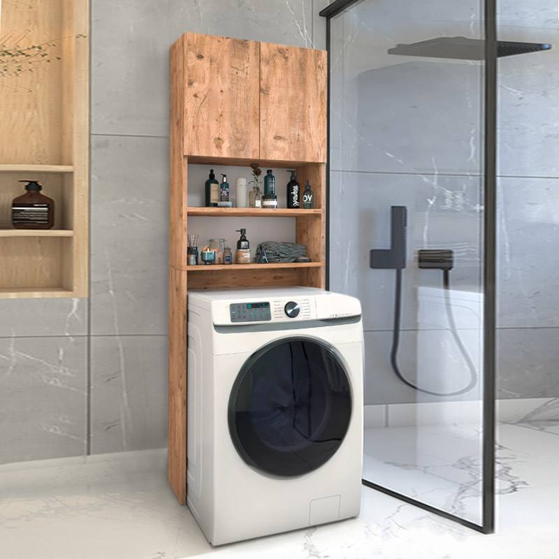 Έπιπλο πλυντηρίου Ramsey Megapap χρώμα pine oak 65x27x190,6εκ.