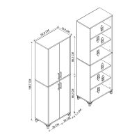 GP041-00371-4 Ντουλάπα κουζίνας/μπάνιου Charlie Megapap χρώμα λευκό 62,6x35,8x186εκ.