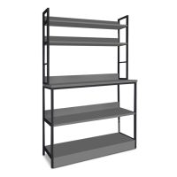 Έπιπλο κουζίνας Foyer Megapap χρώμα μαύρο - ανθρακί 101x36x160,7εκ.