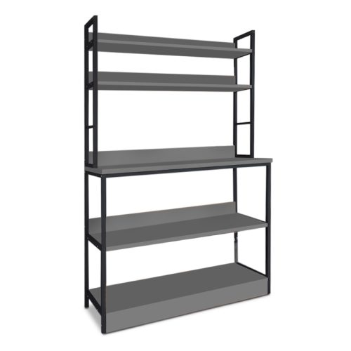 Έπιπλο κουζίνας Foyer Megapap χρώμα μαύρο - ανθρακί 101x36x160,7εκ.