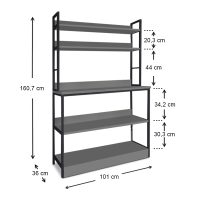 Έπιπλο κουζίνας Foyer Megapap χρώμα μαύρο - ανθρακί 101x36x160,7εκ.