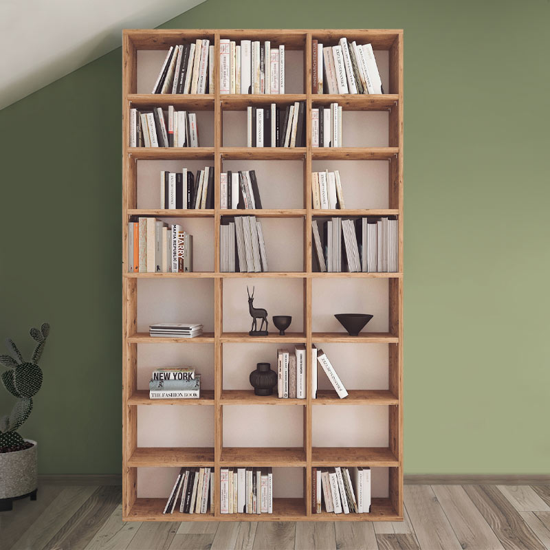 GP041-00452-1 Βιβλιοθήκη Fyodor Megapap χρώμα pine oak 102x16x178εκ.