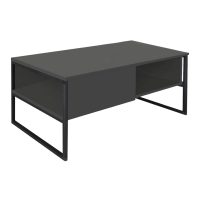 Τραπεζάκι σαλονιού Lawrence Megapap χρώμα ανθρακί 105x60x46εκ.