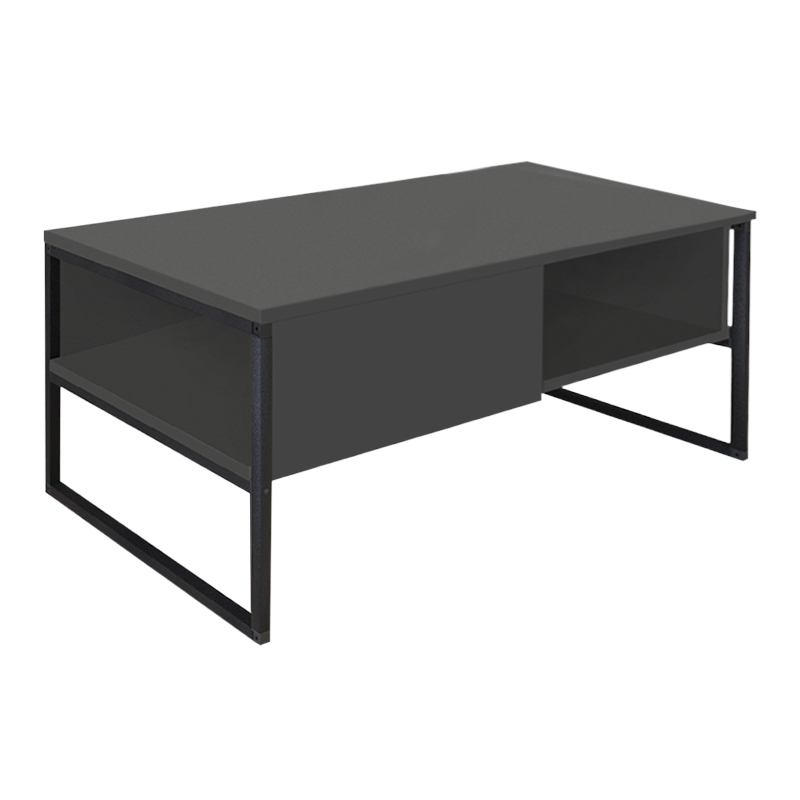 Τραπεζάκι σαλονιού Lawrence Megapap χρώμα ανθρακί 105x60x46εκ.