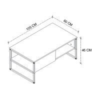 Τραπεζάκι σαλονιού Lawrence Megapap χρώμα ανθρακί 105x60x46εκ.